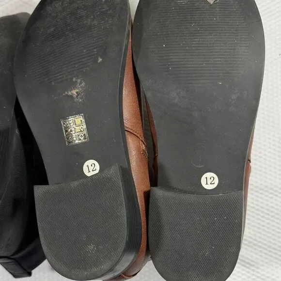 Women's Luoika Black and Brown Ankle Boots Bundle of 2 Pairs Sold Size 12 - Picture 9 of 10